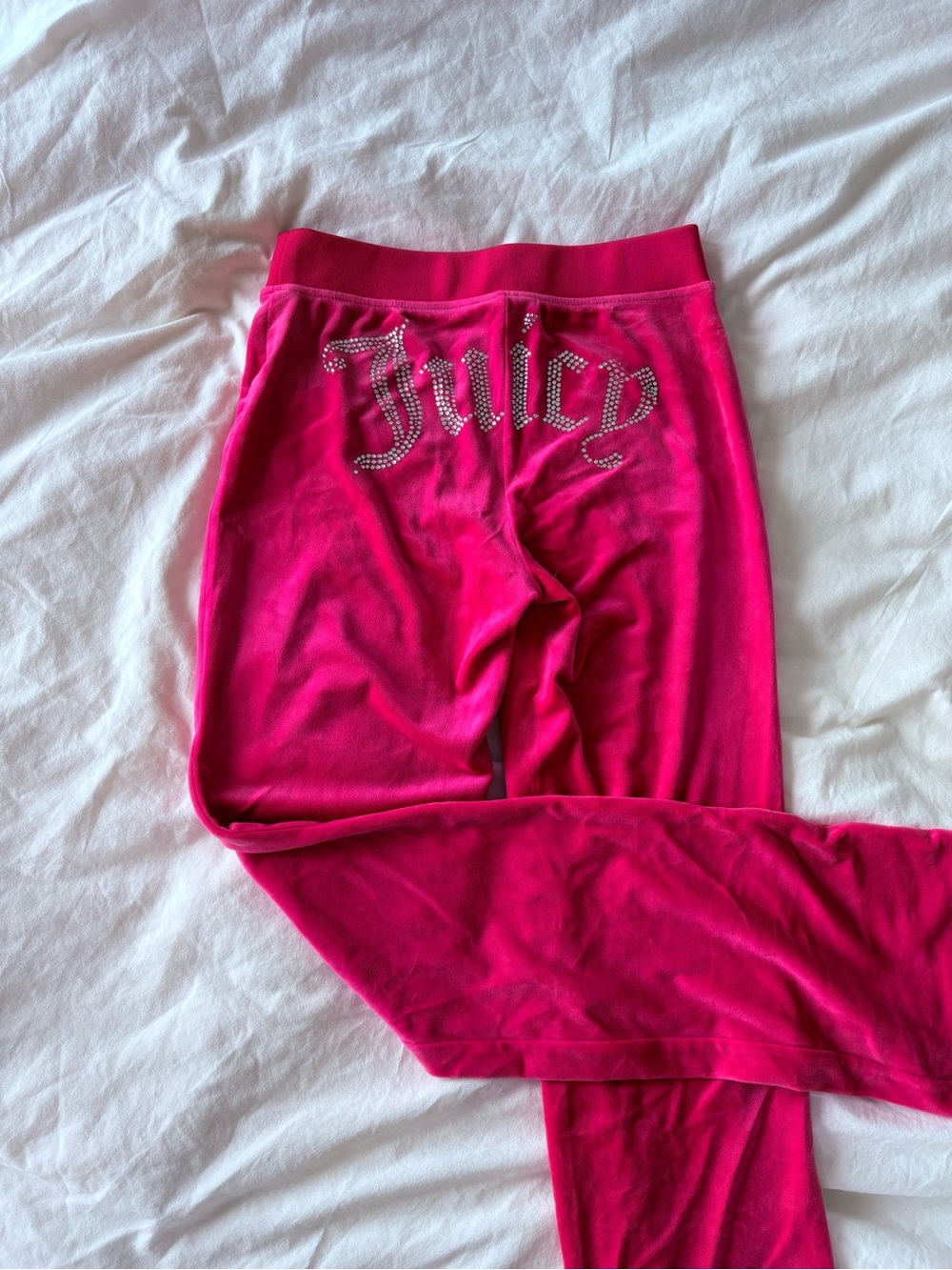 Juicy Couture Vibrant Pink Velour Waistband Pants